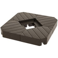 Outsunny 4 Piece Patio Cantilever Umbrella Base Weight Set, Outdoor Offset Umbrella Weights For Umbrella Stand, 132 Lb. Capacity Water Or 176 Lb. Capacity Sand, Brown Brown Hdpe