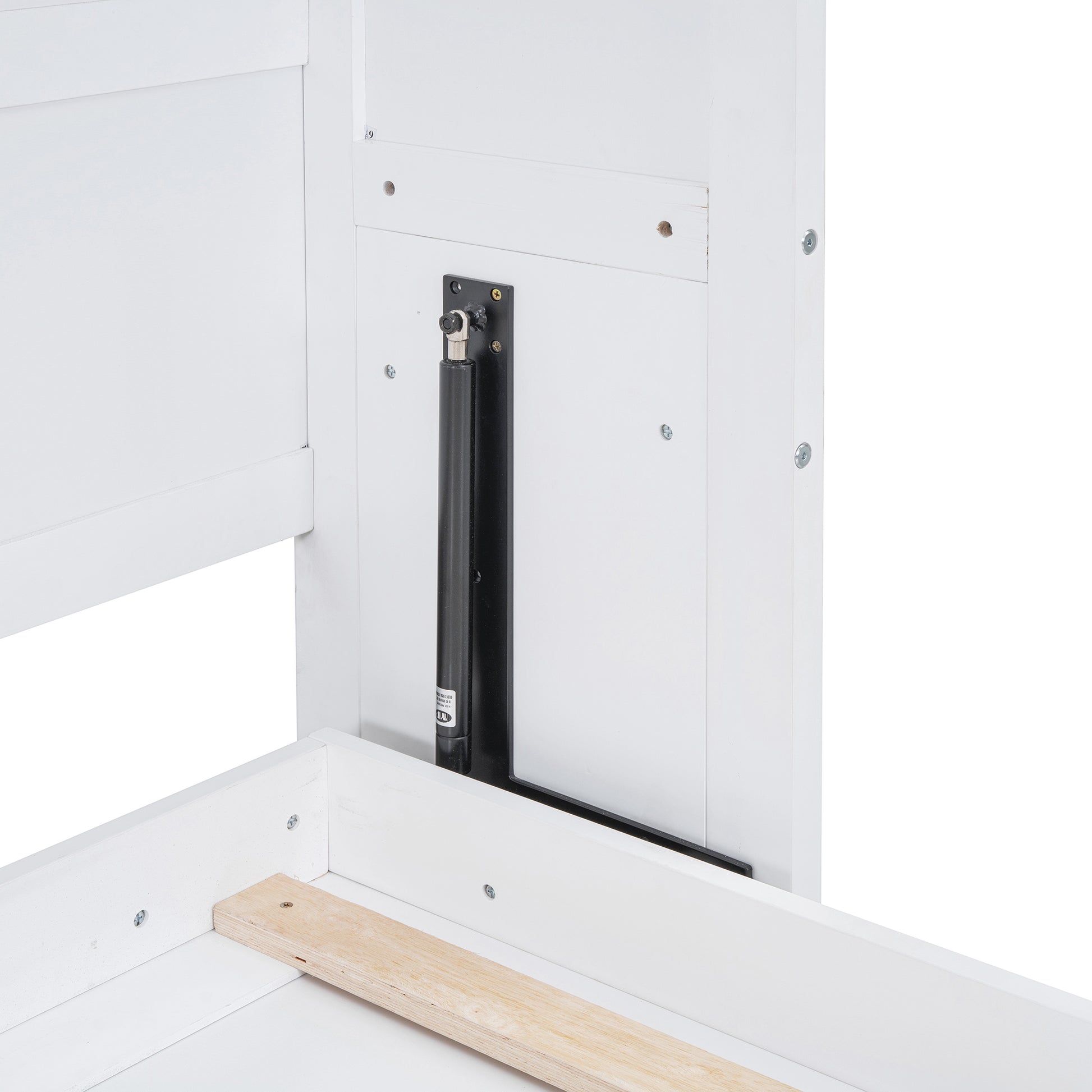Queen Size Murphy Bed Wall Bed With Top Cabinets,White Queen White Plywood