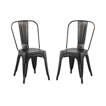 2Pc Modern Sanded Matte Black Metal Dining Room Kitchen Bar Chairs Contemporary Aesthetic Matte Black Finish 18 Inch Seat Height Standard Dining Matt Black Dining Room Wipe Clean Square
