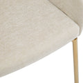 Dining Chair Set Of 2 Beige Metal