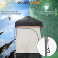 Outsunny Portable Shower Tent, Privacy Shelter, Camping Dressing Changing Tent Room With Solar Shower Bag, Floor And Carrying Bag, Black Black Oxford Fabric