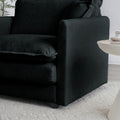 Free Combination Comfy Upholstery Modular Oversized L Shaped Sectional Sofa With Reversible Ottoman, Black Chenille Black Chenille 3 Seat