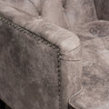 Harrison Tufted Club Chair Grey Brown Microfiber 1 Seat