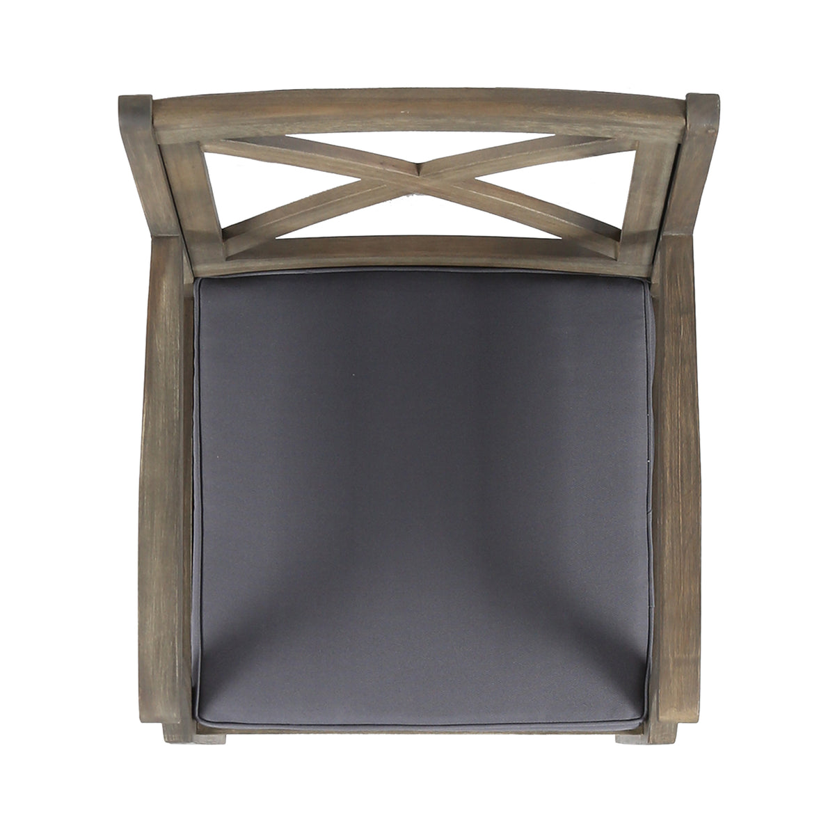 Perla Dining Chair,2Pcs With 2 Cushions Dark Grey Acacia Wood