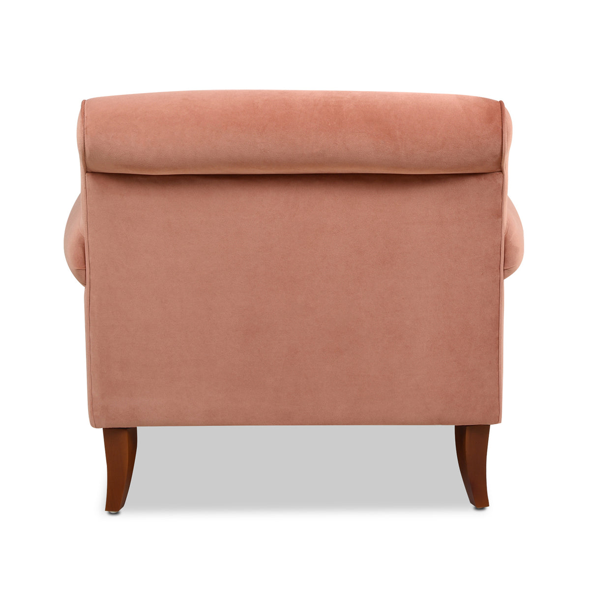 Alana 38" Lawson Accent Arm Chair Metal Casters, Peach Orange Velvet Orange Foam Velvet
