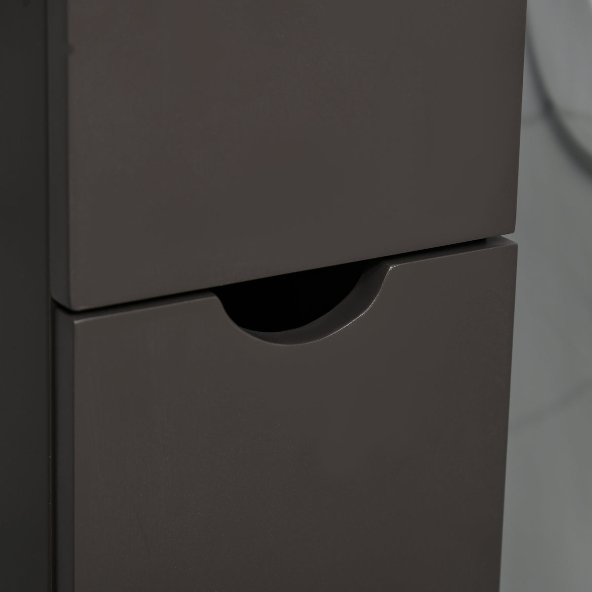 Homcom 54" Tall Bathroom Storage Cabinet, Freestanding Linen Tower With 2 Tier Shelf And Drawers, Narrow Side Floor Organizer, Brown Brown Mdf