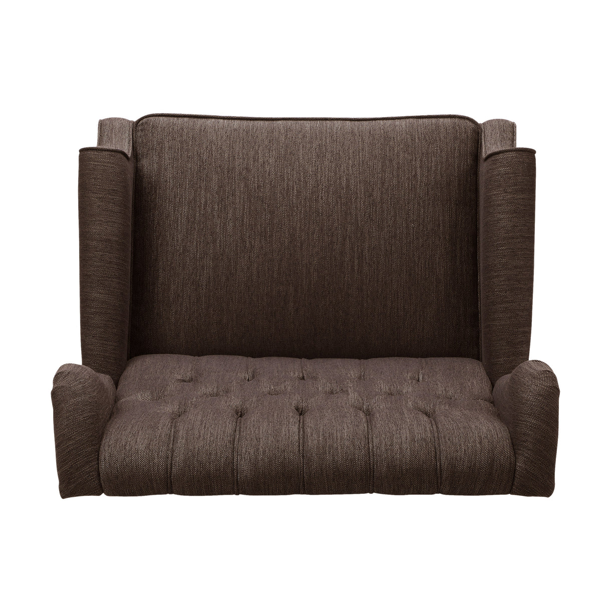 One And Half Seater Recliner Brown Fabric