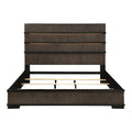 Two Tone Brown Black Finish Led Headboard King Bed 1Pc Modern Industrial Design Bedroom Furniture Box Spring Required King Black,Brown Gray Wood Bedroom Bed Frame Wood