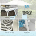 Outsunny Set Of 2 Patio Folding Chairs, Classic Outdoor Camping Chairs, Portable Lawn Chairs For Camping, Garden, Pool, Beach, Backyard W Armrests, Blue Blue Steel
