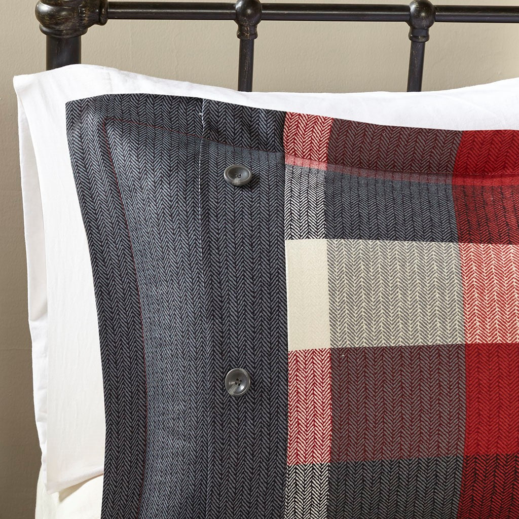 6 Piece Herringbone Duvet Cover Set King Multicolor Polyester