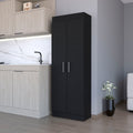 Dawson Pantry Cabinet With Sleek 5 Shelf Storage 5 Or More Shelves Black Shelves Included Kitchen Contemporary Pine Particle Board Engineered Wood