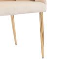 Set Of 2 Luxury Handmade Accent Chair With Gold Legs, Modern Velvet Armchair For Living Room And Bedroom Beige Foam Velvet