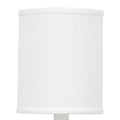 Zoe 12 Inch Wall Sconce, Plaster Candelabra Design Base, Linen Shade, White White Steel