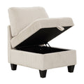 Modern Living Room Furniture Beige Armless Chair With Storage Corduroy Fabric Upholstery 1Pc Modular Armless Chair Beige Primary Living Space Contemporary,Modern Solid Wood