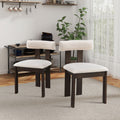 1 Table With 4 Chairs Wooden Dining Table Set, Modern Round Mdf Kitchen Table And Boucle Upholstered Dining Chairs For Dining Room, Kitchen, Saving Space, Dark Brown Dark Brown Solid Wood Mdf