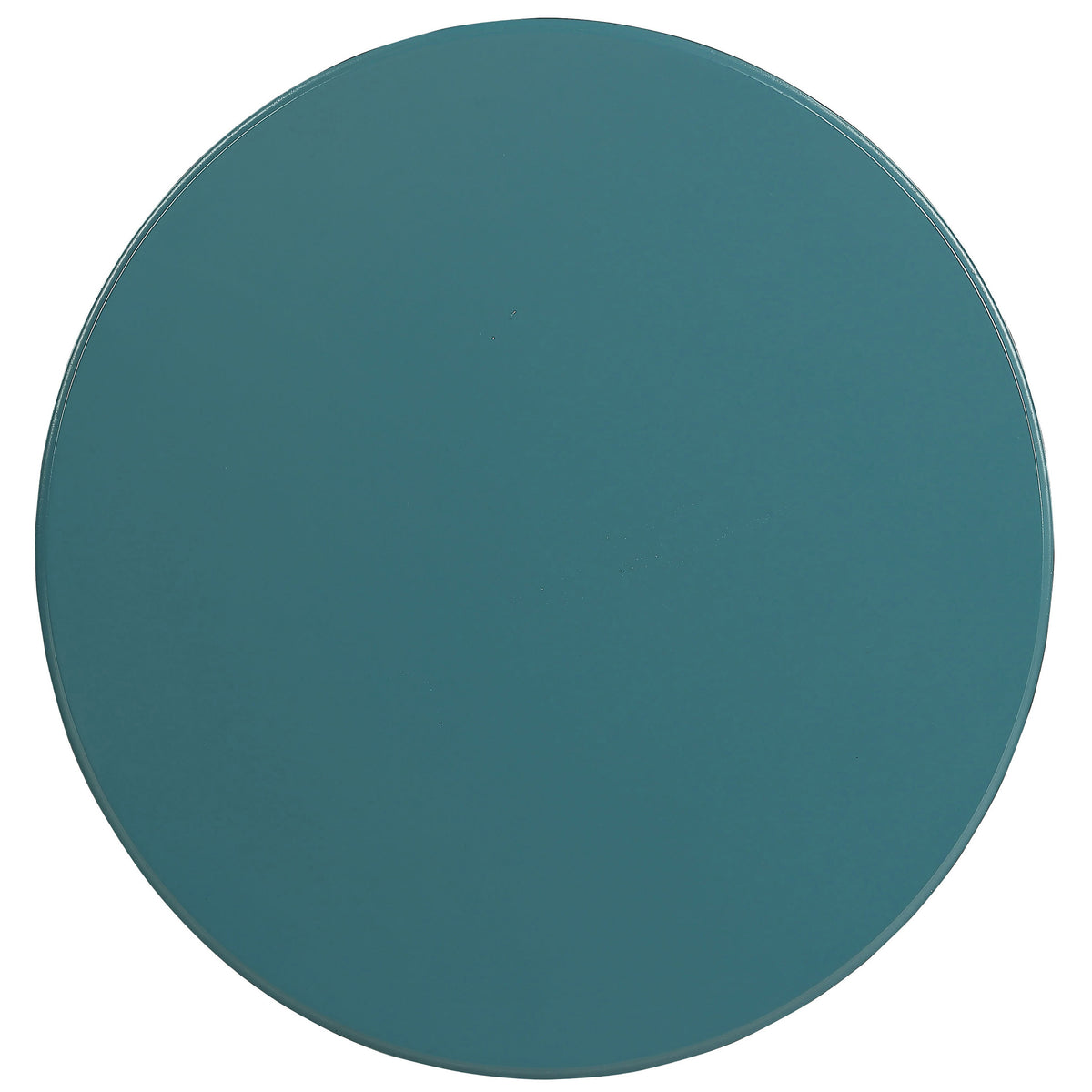 Teal Round Wooden Side Table Teal Primary Living Space Round Wood Pedestal