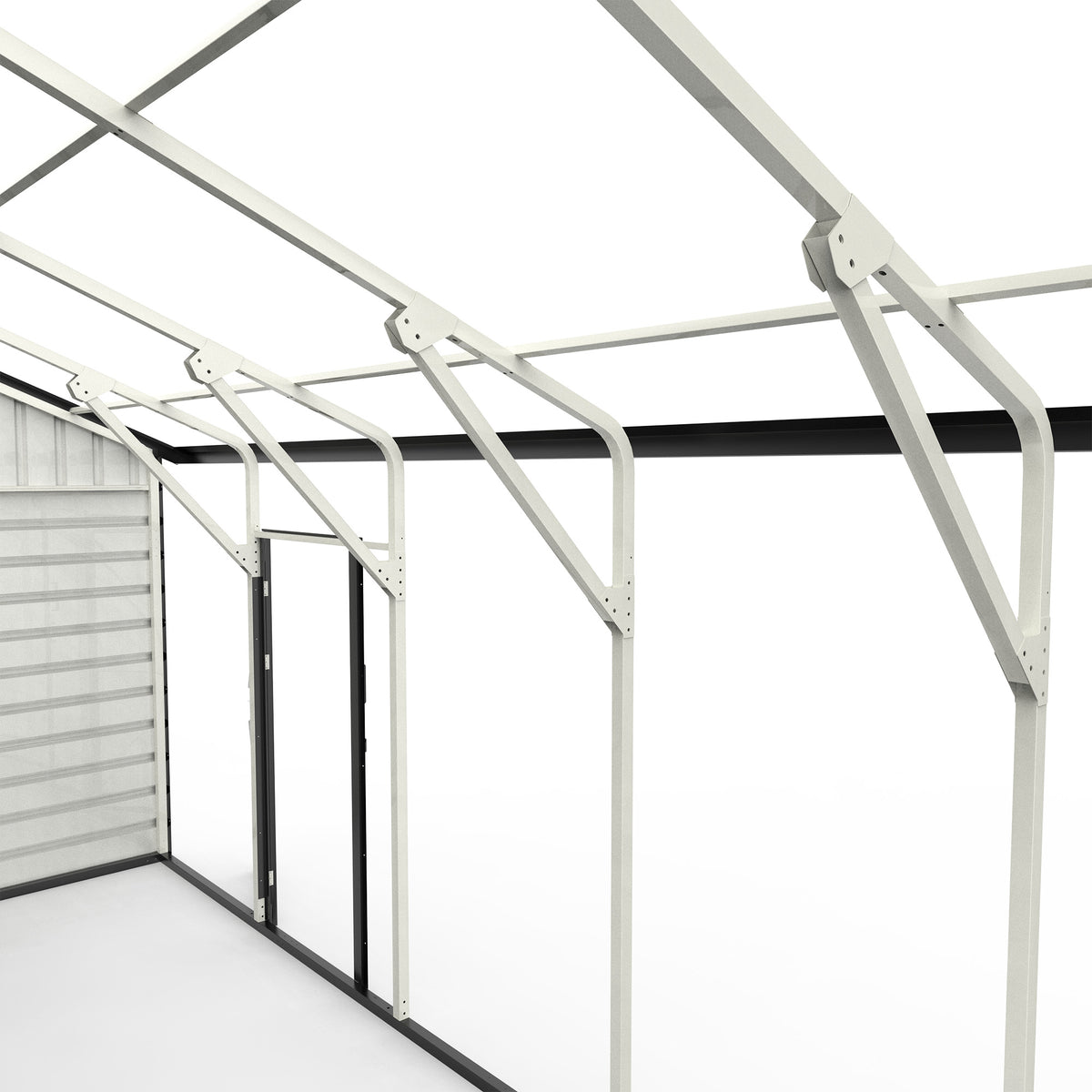 23Ft X 22Ft Double Garage Metal Shed With Side Entry Door White Garden & Outdoor Metal