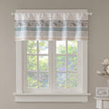 Printed And Pieced Rod Pocket Valance Aqua 50X18