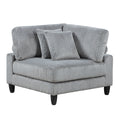 6Pc Modular Sectional Set Gray Corduroy Upholstery 3X Armless Chairs 2X Corner Seats 1X Ottoman Pillows Living Room Furniture Gray Corduroy Wood Primary Living Space Contemporary,Modern Modular