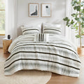 7 Piece Stripe Comforter And Quilt Set King Cal King Multicolor Polyester