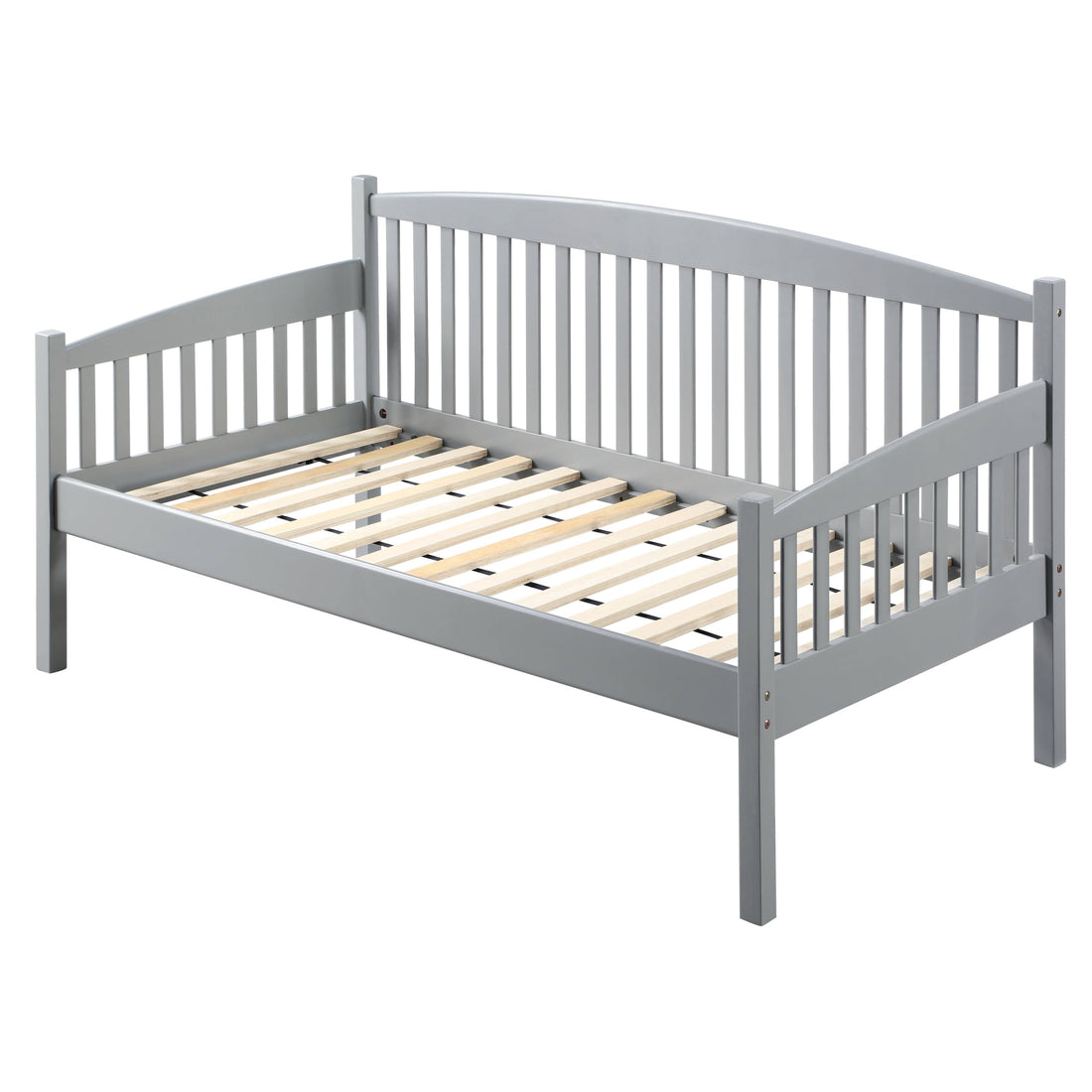 Grey Slatted Back Twin Daybed Box Spring Not Required Twin Grey Wood Gray Transitional Wood