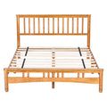 Queen Size Elegant Style Wooden Platform Bed Frame With Headboard,No Need Box Spring,Easy Assembly Queen Oak Rubber Wood
