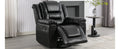 Home Theater Recliner Set Manual Recliner Chair With Wide Armrest, Two Built In Cup Holders For Living Room,Bedroom, Black Old Sku:Sg000760Aab Black Foam Pu Leather