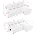 Modular Corduroy Upholstered 3 Seater Sofa Bed With Storage For Home Apartment Office Living Room, Free Combination, L Shapedbeige Beige Wood Primary Living Space Medium Soft Pillow Back Eucalyptus Square Arms Foam Corduroy 3 Seat
