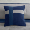 7 Piece Faux Suede Comforter Set Blue King King Blue Polyester