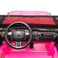 24V Two Seater Kids Ride On Truck Car W Parents Control,200W*2,Seat Width 20.28In,Four Wheel Suspension,Led Lights,Music,Mp3,Bluetooth,Two Independent Seat Belts,Suitable For Off Road For Kids Aged 3 Pink 100 149 Lbs Polypropylene