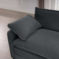 Modern Fabric Living Room Sofa With 4 Pillows Upholstered Large Deep Seating Loveseat, Grey Corduroy Grey Corduroy 2 Seat