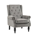 Coolmore Wood Frame Armchair, Modern Accent Chair Lounge Chair With Sturdy Wood Legs For Living Room Bedroom Dark Gray Dark Gray Foam Velvet