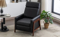 Set Of Two Wood Framed Pu Leather Recliner Chair Adjustable Home Theater Seating With Thick Seat Cushion And Backrest Modern Living Room Recliners, Black Black Pu Pu