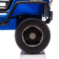 24V Two Seater Kids Ride On Truck Car W Parents Control,200W*2,Seat Width 20.28In,Four Wheel Suspension,Led Lights,Music,Mp3,Bluetooth,Two Independent Seat Belts,Suitable For Off Road For Kids Aged 3 Blue 100 149 Lbs Polypropylene