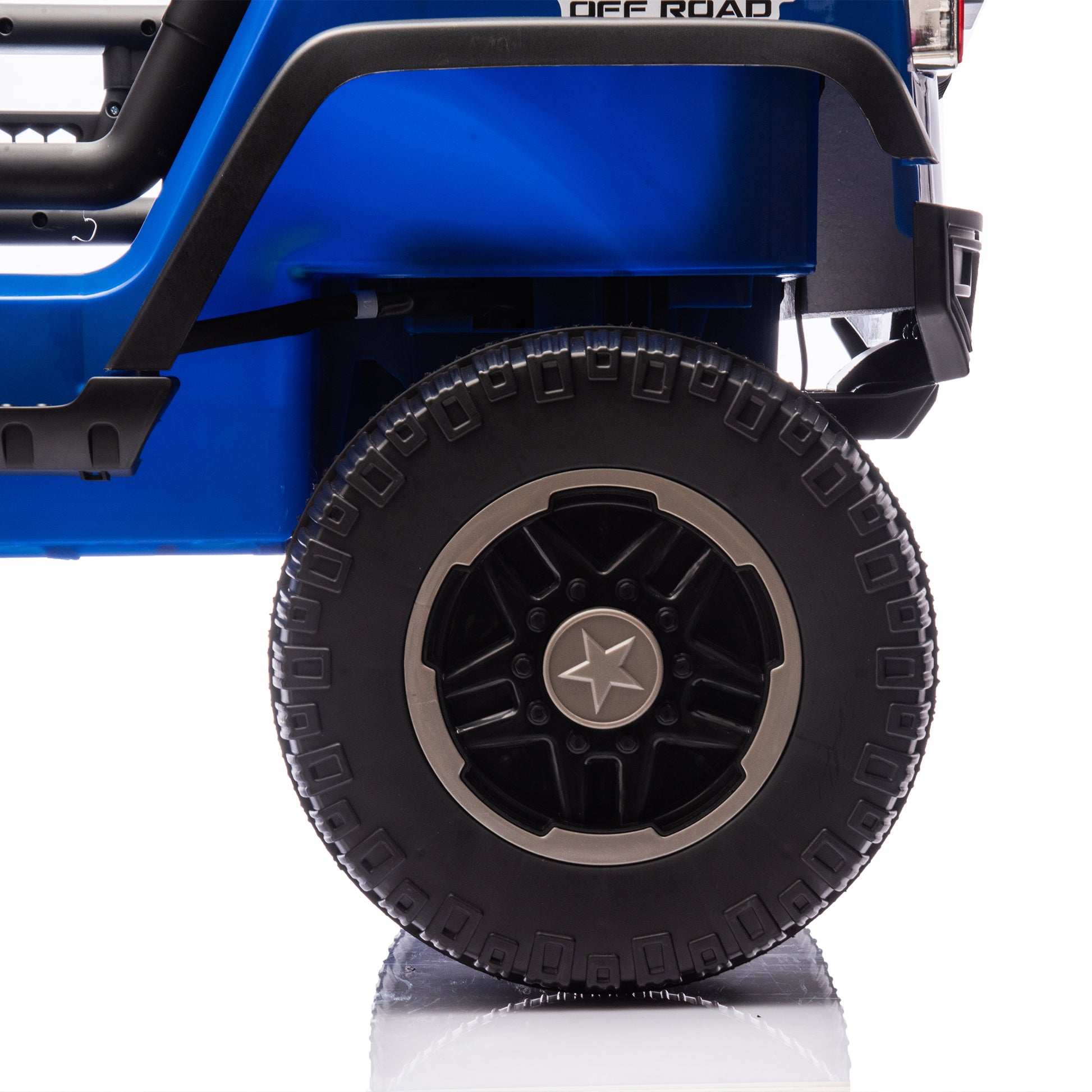 24V Two Seater Kids Ride On Truck Car W Parents Control,200W*2,Seat Width 20.28In,Four Wheel Suspension,Led Lights,Music,Mp3,Bluetooth,Two Independent Seat Belts,Suitable For Off Road For Kids Aged 3 Blue 100 149 Lbs Polypropylene