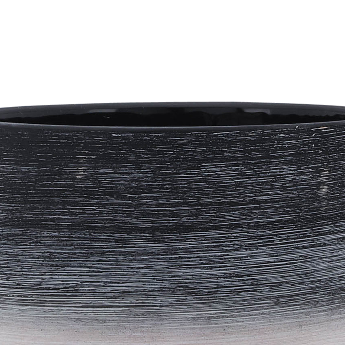 Ceramic, S 2 8 10" Planter On Wooden Stand, Gray Gray Ceramic
