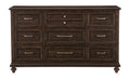 Solid Transitional Style Bedroom 1Pc Dresser Of 9 Drawers Driftwood Charcoal Finish Wooden Furniture Traditional Framing Driftwood Bedroom Transitional Wood