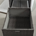 Outsunny Valet Pool Towel Rack, Waterproof Pe Plastic Rattan Wicker Storage Organizer, Indoor Outdoor Spa, And Hot Tub Accessory Storage, 2 Shelves, 1 Basket Drawer, Mixed Gray Dark Grey Rattan