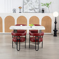 Coolmore Contemporary Designed Pu Fabric Upholstered Accent Dining Chair Barrel Side Chairs Kitchen Armchair For Living Room Set Of 2 Wine Red Pu Wine Red Dining Room Foam Pu Leather