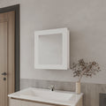 Payson Medicine Cabinet In Melamine With Included Mirror, White White 1 2 18 To 23 In Mirror Included Bathroom Wall Mounted Minimalist,Modern 5 10 Inches Particle Board Melamine
