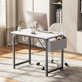 Modern Simple Style Wooden Work Office Desks With Storage,31 Inch,White White Iron