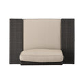Santa Cruz Club Chair Dark Brown Pe Rattan Iron Waterproof Fabric