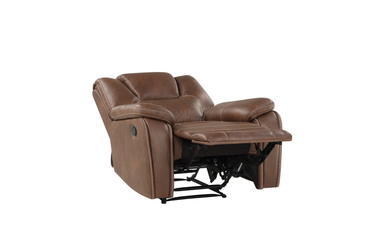 Katrine 3 Piece Living Room Set Brown Dark Brown Fabric