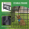 Large Dog Kennel Outdoor Pet Pens Dogs Run Enclosure Animal Hutch Metal Coop Fence With Roof Cover 6.6'L X 3.9'W X 5.9'H Black Gray Outdoor Kennel Iron
