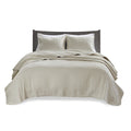 3 Piece Quilt Set Cream Full Queen Full Cream Cotton