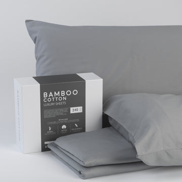 Bamboo Cotton Sheets Soft And Smooth With Viscose From Bamboo Grey Cal King Split Head White Charcoal Cotton