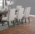 Traditional Formal 2Pc Side Chairs Upholstered Wingback Design Oak Finish Dining Room Furniture Trims Dining Chairs Oak Dining Room Contemporary,Traditional,Vintage Dining Chairs Wing Back Set Of 2 Solid Wood