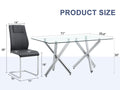 Table And Chair Set.Large Minimalist Rectangular Glass Dining Table For 6 8 With 0.39