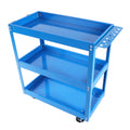 Tool Cart On Wheels, 3 Tier Rolling Mechanic Tool Cart, Heavy Duty Steel Utility Cart W Lockable Wheels, 450 Lbs Capacity Industrial Service Cart For Garage, Warehouse, Workshop Bright Red Blue Abs Steel Q235