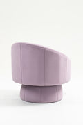 Mid Century Modern Accent Chair With Wood Frame, Upholstered Living Room Chairs With Waist Cushion, Reading Armchair For Bedroom Sunroom Purple Velvet